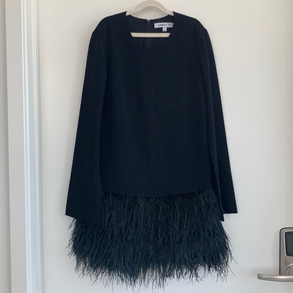 Elizabeth and James Serena Ostrich Trim Dress, 0